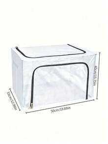 Clothing Storage Box, Transparent For Clear Visibility, Double‑Zipper Opening, Multiple Sizes Available, Large‑Capacity Storage For Clothes And Quilts, Foldable, Dust‑Proof And Moisture‑Proof, A Great Helper For Home Organization - Multiple Specifications - View 12