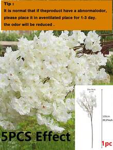 1件 100cm 粉色櫻花人造花植物 DIY 阻燃絲綢櫻花樹，婚禮派對背景牆裝飾，適用於室內、花園、院子、牆面、走廊、陽台、臥室、客廳、花瓶、餐桌、中心裝飾、門廊裝飾 - 彩色 - 查看 16
