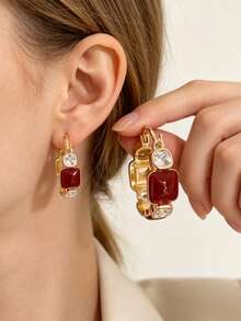 1 Pair Fashionable Personalized Exquisite Elegant Earrings, Suitable For Women's Daily Commute - Red - View 6