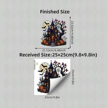 1/3/4 Sheets Halloween Window Decals Set - Spooky Haunted Houses, Pumpkins & Ghosts, Static Cling Stickers For Home & Party Glass Decorations - Multicolor - View 11