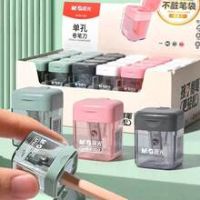 Single-Hole Premium Student Pencil Sharpener, Durable And Easy To Clean, With Lid To Prevent Mess, Compact Desktop Stationery Design, Suitable For Office, Pink, Gray, White, Green, Home And School, Manual Pencil/Eyebrow Pencil Sharpener, Random Style - Style 1 - View 5