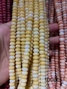 50/100顆 5*8mm 玉瑪瑙隔珠，DIY 手鍊項鍊鑰匙圈配件，多色百搭，激發手工設計靈感 - Please choose a color - 查看 72