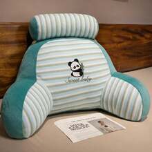 Striped Embroidered Multi-Functional Wrap-Around Bed Backrest Pillow, Zoned Lumbar And Neck Support Soft Backrest, Multi-Use For Reading / Office / Sofa / Nap / Footrest, 3D Wrap-Around Waist And Back Support, Skin-Friendly Breathable Striped Fabric, Multiple Cartoon Embroidery Color Options, Suitable For Dorm, Bedroom And Home, Relieves Fatigue From Long Sitting, Great Home Essential, Perfect Gift Choice - Multiple Styles - View 7