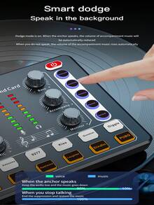 USB External Live Sound Card Audio Mixer, 800mAh Podcast Live Sound Card, Multiple Sound Effects Voice Changing Mini Sound Mixer Board For Live Streaming Gaming Home KTV Singing Audio Interface Podcast Studio Sound Card - Multicolor - View 10