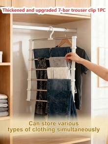 Multi-Layer Pants Rack - Space-Saving Foldable Design, Helps Efficiently Organize Your Wardrobe; Suitable For Jeans, Leggings And Casual Pants Plastic Multi-Layer Pants Rack; Features Non-Marking Anti-Slip Storage Function, Easy To Assemble; Ideal Choice For Holiday Preparation And Seasonal Wardrobe Organization; - Multicolor - View 15
