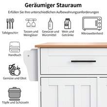 Large Sideboard/Buffet White - With Wheels And Sliding Doors - White - View 9