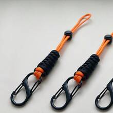 1pc/2pcs Outdoor Hand Woven Keychain Wrist Rope, Outdoor Hanging Buckle, Car Key Hanging Rope.Can Be Hang Tools Such As Knives, Key, Mini Flashlights, Scissors, Etc.Braided Lanyard Key Chain.Essential Accessories For Outdoor Use - Burnt Orange - View 8