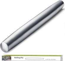 42 Cm Stainless Steel Rolling Pin With A Matt Finish, Ideal For Rolling Out Pizza Dough And Cake Batter; An Essential Kitchen Tool And A Creative Gift Idea - Silver - View 10