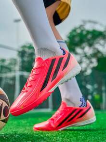 New Youth Studded Football Shoes - Red - View 4