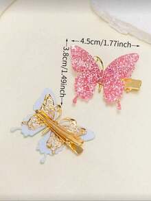 36/18/6pcs Colorful Shiny Butterfly Hair Clips, Sweet And Cute Hair Accessories For School, Outdoor Activities And Daily Wear, (Random Color) - Multicolor - View 4