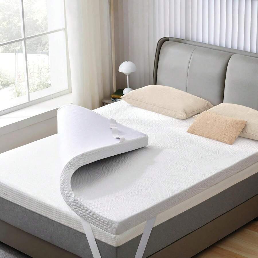 Sour Lemon 7/10cm Memory Foam Mattress Topper Soft Mattress Pad, Washable Cover For Box Spring Bed And Sofa Bed (180x200cm, White)