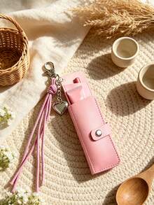 Bow Star Keychain With PU Lipstick Case,Portable Lipstick Holder With Mirror,Stylish Bag Charm,Lip Balm Storage Case,Handbag Decor,Gifts For Girls - Multicolor - View 4