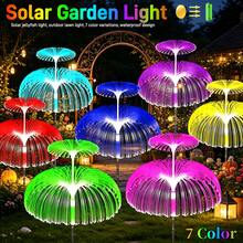 Aesthetic Solar Jellyfish Stake Lights, Soft‑Glow Fiber Optic With 7‑Color Gradient Transition, Weather Resistant Ornament Light For Courtyard Lawn Patio Decoration - Multicolor - View 7