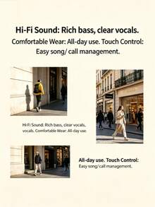 In-Ear Bluetooth Earbuds, Stable Bluetooth 5.4 Wireless Connection, Long Battery Life, Ergonomic Design For Comfortable Wear, Hi-Fi Sound Quality, Suitable For Subway, Office And Commuting - Multicolor - View 5