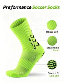 9 Pairs Random Assorted Non-Slip Soccer Socks, Unisex Anti-Slip Wear-Resistant Sports Socks, Football Basketball Running Socks - Multicolor - View 4
