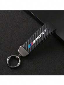 1pc Carbon Fiber Color Car Keychain Clip Compatible With BMW 1 3 5 7 2 4 6 X Series X1 X3 X5 X6 X4 Fashionable Car Key Ring - A - View 3