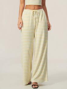 TimeOff Women's 1pc Solid Color Drape Wide Leg Pants - Yellow - View 10