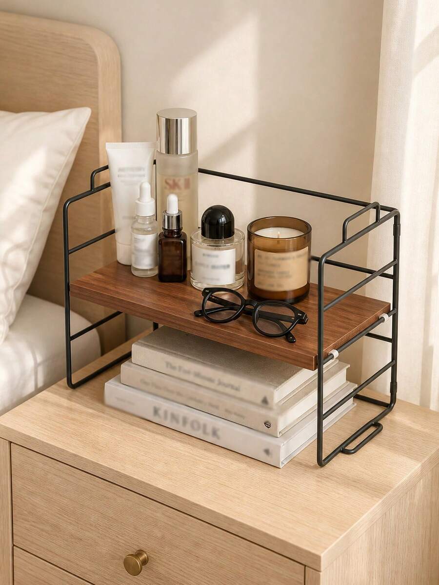 Rak Penyimpanan Meja Besi Satu Tingkat, Rak Buku Meja, Rak Organizer, Rak Buku Meja Kantor Minimalis, Rak Penyimpanan Meja Besi Kecil, Rak Buku dengan Rel Pelindung, Cocok untuk Kantor, Asrama, Meja Dapur, Kamar Mandi dan Kamar Tidur, Dapat Digunakan sebagai Rak Buku, Rak Bumbu, Rak Penyimpanan Kosmetik dan Organizer Meja, Cocok untuk Pelajar, Pekerja Kantoran dan Penggunaan di Rumah, Penting untuk Kantor dan Asrama, Pilihan Sempurna untuk Kembali ke Sekolah, Hari Guru dan Hadiah Liburan - MultiWarna - View 1