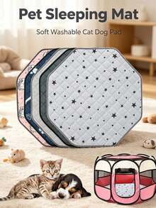 Washable Octagonal Dog Pee Pads, Washable Cat Sleep Play Mat, Reusable Mat Fits 29-Inch Octagonal Playpen, Dog Playpen Mat, Absorbent And Leak-Proof Pet Breeding Pads, Non-Slip Puppy Mat, Puppy Training Pads For Playpens And Crates - Multicolor - View 2