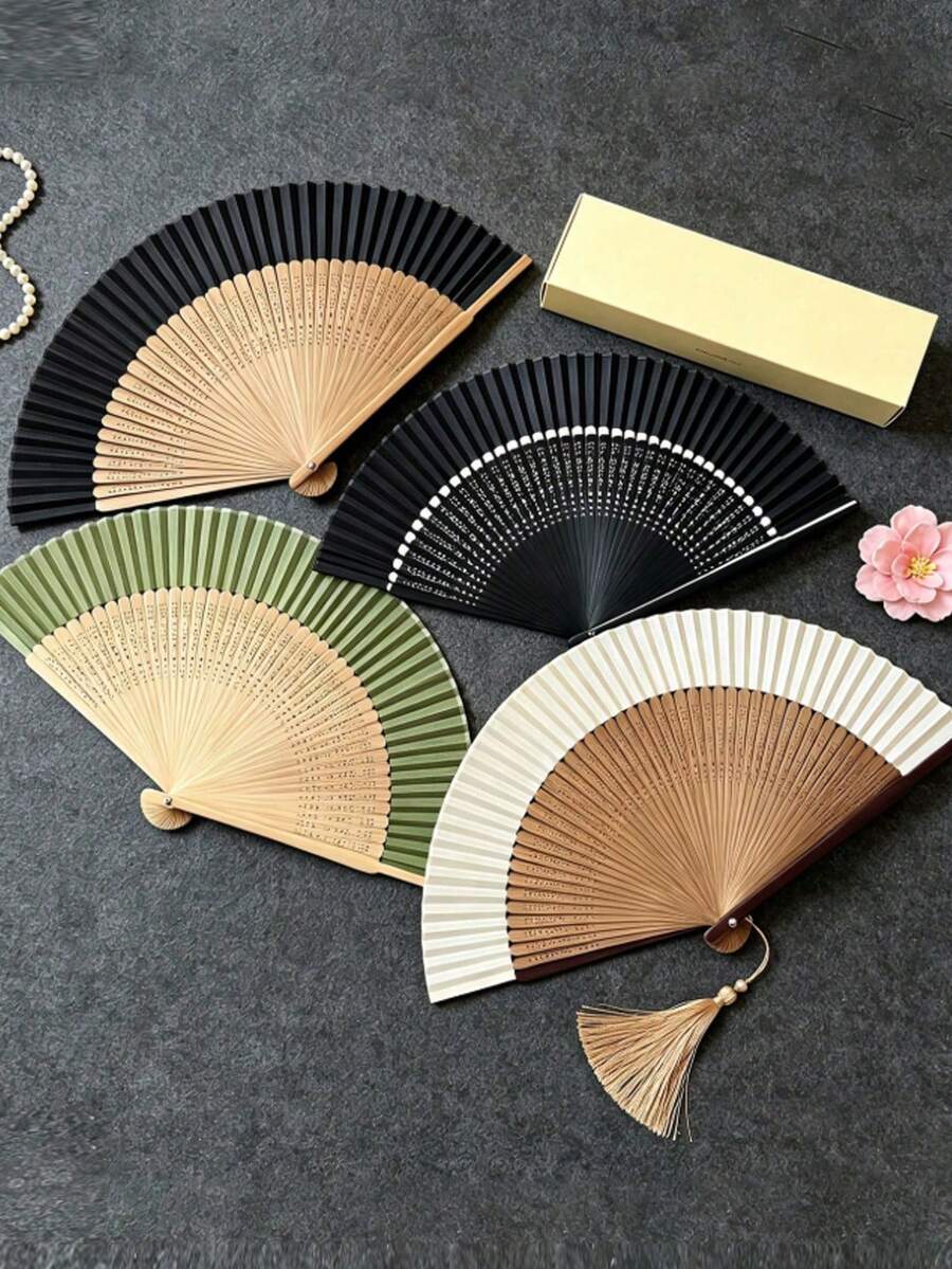 Folding Hand Fan Kung Fu Fan, Bamboo Folding Fan, Suitable For Celebration, Costume Matching, Wedding, Performance, Decoration, Holiday Gift, Home, Office, Party Supplies, Birthday Gift, Graduation Gift, Portable Tool, Summer Essential, Summer Portable