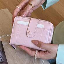 Women's Snap Button Zipper Wallet With Multiple Card Slots - Multicolor - View 8