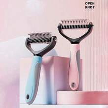 2-In-1 Pet Grooming And Deshedding Brush Set - Stainless Steel Grooming Comb And Deshedding Tool - Professional Pet Grooming Tool, Suitable For Long-Haired And Short-Haired Pets - Effectively Removes Undercoat, Prevents Skin Irritation - Multicolor - View 2