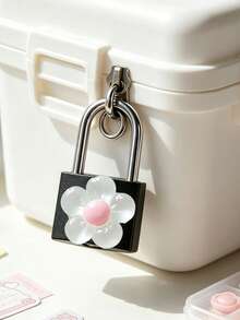 Metal Mini Padlock With Cute Transparent Flower Decoration, 2 Keys, Outdoor Small Combination Lock, No Assembly Required, Small Luggage Lock, Metal Key Lock, Suitable For Suitcase, Pencil Case, Backpack, Travel Accessories, School Locker, Sports Locker, Fence, Waterproof Combination Lock, Toolbox, Perfect For Graduation Season, Back To School, Teacher's Day Gift, Travel Accessory - Multicolor - View 3