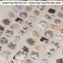 Cuộn nhãn dán PET cắt hình đầu mèo Kitty dễ thương 35cm/vòng, nhãn dán tái sử dụng chống nước cho DIY thẻ Goo, nhật ký, scrapbook, thẻ ảnh, ốp điện thoại và collage - màu đen - Xem 9