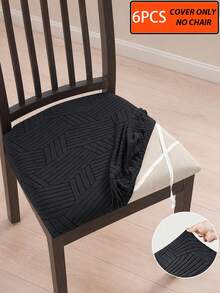 4/6pcs Set Jacquard T-Shaped Striped Plaid Elastic Table & Chair Covers, Suitable For Home, Hotel, Restaurant, All Seasons - Multicolor - View 19