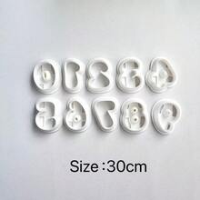 10PCS Number Shaped Soft Clay Jewelry Molds, 10pcs Number Shaped Keychain Molds, DIY Earring Jewelry And Handmade Polymer Clay Cutter, For Earrings, Brooches, Pendants, Pottery Molds, High Precision Soft Clay Cutter - White - View 7