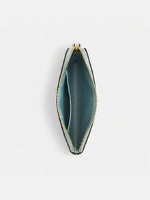 Coach Women's Rounded Zipper Clutch Wallet, Classic Canvas Striped Clutch - Baby Blue - View 5