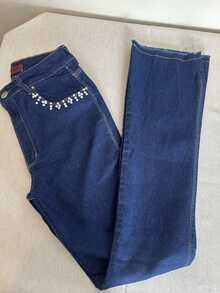 pthirillo Women Jeans - 水鑽及珍珠口袋花卉三件套 - 查看 5