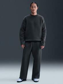 Nike Men's AS M NK TCH FLC Crew Sweatshirt Knit Pullover HV6538-060 - Black - View 6