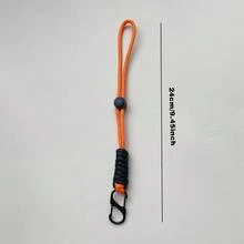 1pc/2pcs Outdoor Hand Woven Keychain Wrist Rope, Outdoor Hanging Buckle, Car Key Hanging Rope.Can Be Hang Tools Such As Knives, Key, Mini Flashlights, Scissors, Etc.Braided Lanyard Key Chain.Essential Accessories For Outdoor Use - Burnt Orange - View 7
