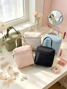 Fashionable Solid Color Large Capacity Makeup Bag, Portable Waterproof Makeup Bag, Multifunctional Storage Bag, Mini Lipstick Bag, Menstrual Towel Bag - Multicolor - View 9