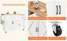 Modern Kitchen Island, Kitchen Cabinet, Buffet Cabinet, Dining Cart With Wood Grain, Multifunctional Dining Table With Storage Space, Dining Cart With Snack Shelves, White, 120 X 43.2 X 92 Cm - White - View 8
