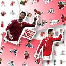 FIFA 50pcs Cristiano Ronaldo Football Stickers, Football Player Portrait, #7 Jersey And Celebration Action Stickers, Suitable For Scrapbook DIY Crafts - Multicolor - View 5