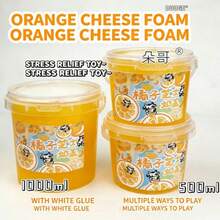 Orange & Pomegranate Milk Cap Cheese Thick Silicone Bubble Slime, Foaming Non-Sticky Colorful Clay Stress Relief Toy - Multicolor - View 8
