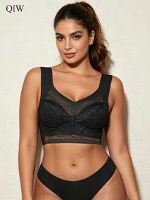 5pcs Women's Lace Patchwork Seamless Wire-Free Padded Bras - Multicolor - View 8
