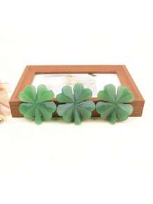1pc Natural Aventurine Four-Leaf Clover Carved Mineral Specimen Crystal Craft Gift Home Decor Collectible - Aventurine Four-leaf Clover - View 3