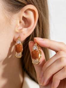 1 Pair Fashionable Personalized Exquisite Elegant Earrings, Suitable For Women's Daily Commute - Red - View 7