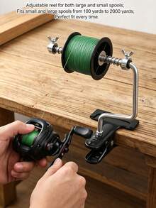 Fishing Line Spooler, Portable Fishing Reel Spooler Adjustable Tangle-Free Line Winder Spooling Station For Spinning And Baitcasting Reels - Multicolor - View 2
