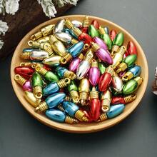 10/20pcs Vintage Metallic Color Christmas Light Bulb Pendants, Holiday Mini Lantern Beads, Suitable For Christmas Tree Decoration, Garland Beads, DIY Jewelry, Home Decor - Light Bulb - View 8