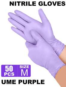 100/50/20/10/4入 黑色一次性丁腈手套 無粉無乳膠 耐用家用清潔手套 防水手套 適用於廚房清潔、紋身、染髮、寵物護理、清潔用品、家用工具 - 梅紫色 - 查看 15