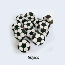 20pcs Fun Sports Mini Football Theme Erasers, Birthday Party Favors, Student Prizes, Classroom Reward Supplies - Black - View 8