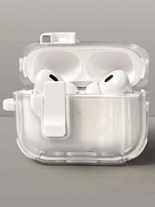 Luxury Stylish Anti-Drop Automatic Clear Headphones Case Compatible With 4 Soft Compatible With Pro 2 Pro 3 Lock Anti-Lost Protective Cover - White - View 4