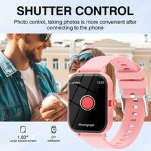 Reloj inteligente unisex con funciones de notificación, reproducción de música y respuesta a llamadas - Multicolor - Ver 9