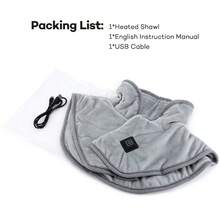 Electric Neck Scarf, 3 Temperature Adjustable Heating Small Shawl, USB Plug-In Zipper Shoulder And Neck Warmth Device, Hot Compress And Shoulder Protector - View 11