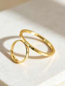 1pc European And American Geometric Minimalist Versatile Women's Ring - Yellow Gold - View 4