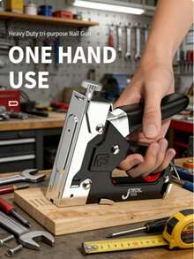 1 buah Pistol Stapler Manual Tugas Berat 4-in-1, Kekuatan Stapler yang Dapat Diatur, untuk Menstapel Furnitur, Pelapis, Pengerjaan Kayu, Perbaikan, Dekorasi Material, Alat Penting untuk Penggemar DIY, Hadiah Liburan Praktis untuk Ayah/Pacar - MultiWarna - View 11